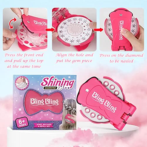 MAYCREATE® Hair Gem Stapler, Quick Hair Gems Stamper for Girls Women with 180pcs Gems Kit, Hair Glitter Rhinestones, Bling Hair in Seconds Hair-Safe Styling Hair Accessories for Birthday, Party - Image 4
