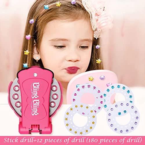 MAYCREATE® Hair Gem Stapler, Quick Hair Gems Stamper for Girls Women with 180pcs Gems Kit, Hair Glitter Rhinestones, Bling Hair in Seconds Hair-Safe Styling Hair Accessories for Birthday, Party - Image 2