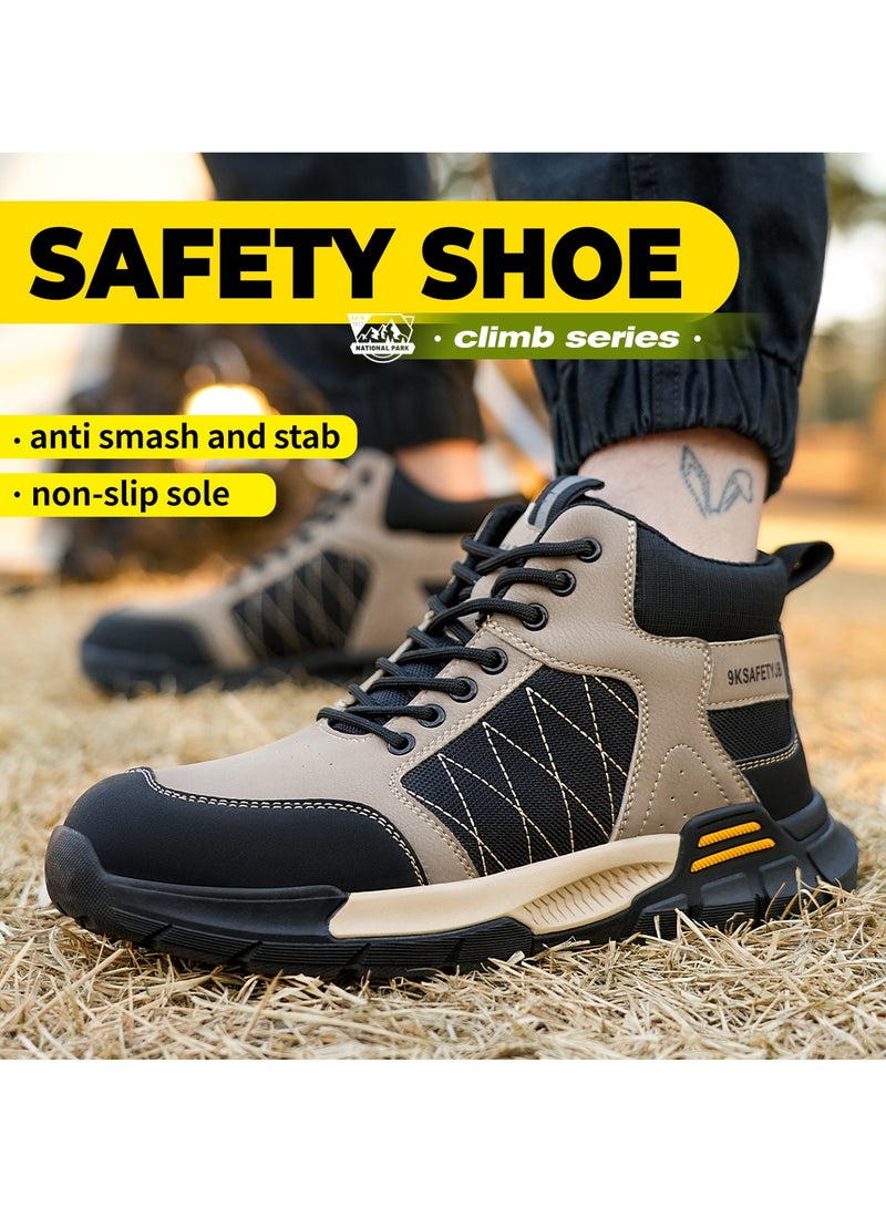 Men's Safety Shoes Steel Toe Boots Work Construction Shoes Lightweight Breathable Non-slip Indestructible Boots (46 EUR) - Image 5