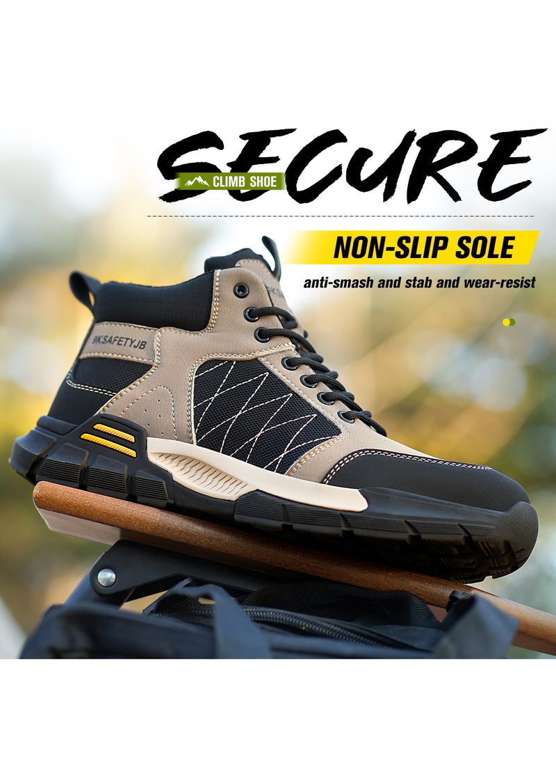 Men's Safety Shoes Steel Toe Boots Work Construction Shoes Lightweight Breathable Non-slip Indestructible Boots (46 EUR) - Image 2