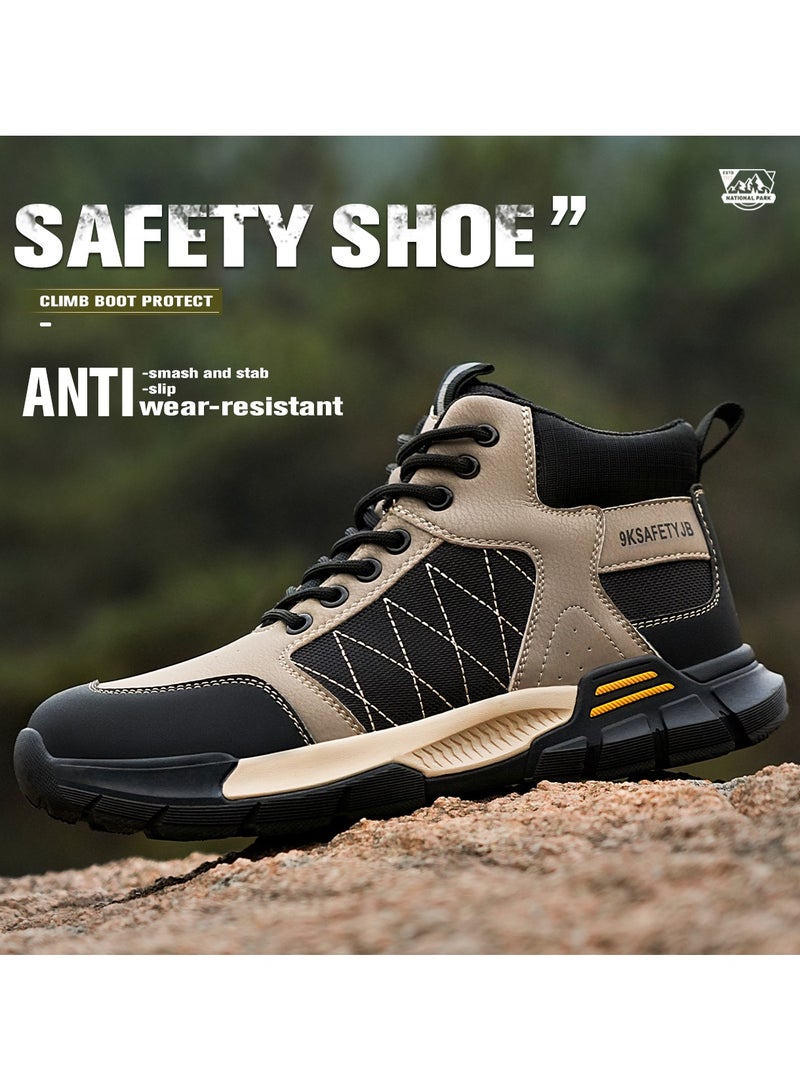 Men's Safety Shoes Steel Toe Boots Work Construction Shoes Lightweight Breathable Non-slip Indestructible Boots (46 EUR) - Image 3