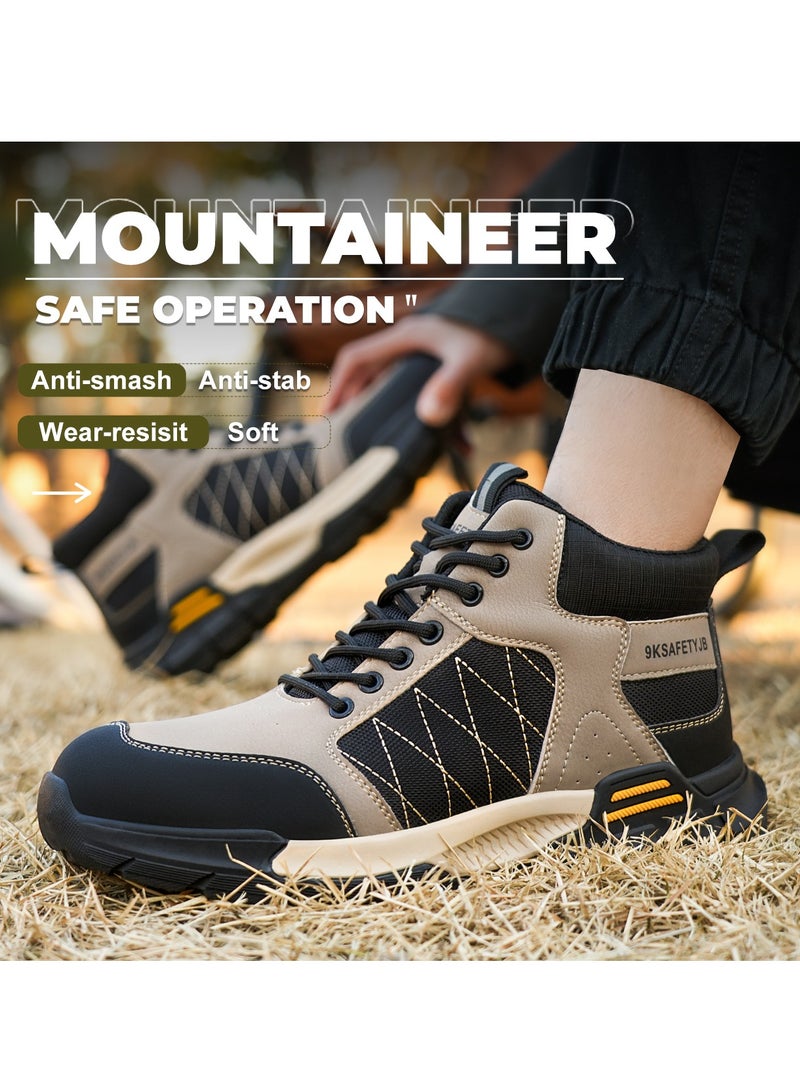 Men's Safety Shoes Steel Toe Boots Work Construction Shoes Lightweight Breathable Non-slip Indestructible Boots (46 EUR) - Image 4