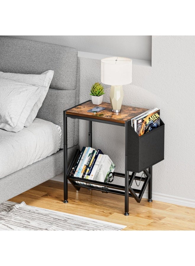 Vinyl Record Player Stand - Record Player Table with Storage Hold 80 Albums Turntable Stand with Organizer Pocket and Wheels - Image 4