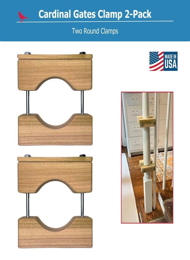 Cardinal Gates RC Round Clamp for Safety Gates - No Hole Baby Gate Banister Adapter - Wooden Baby Gate Mounting Kit - Made in the USA - 2 Pack - Image 2
