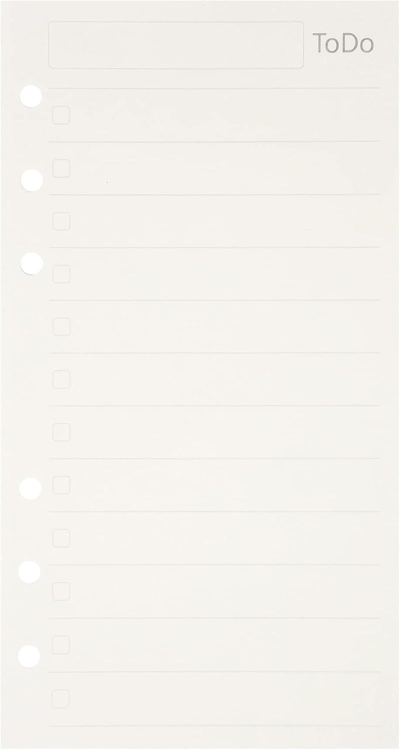 Zelten 1 Pack A6 45 Sheets/90 Pages Todo Loose Leaf Punched Paper Refills Paper for 6 Hole Binder Personal Organizer Diary Notebook Refillable Planner - Image 2