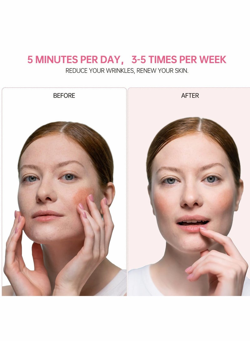 Excefore Face Skin Tightening Machine, 4-in-1 Facial Tool, Red Light Therapy for and Neck, Massager, Reduce Wrinkles, Anti-Aging Tools, 2022 Upgraded Version - Pink - Image 2