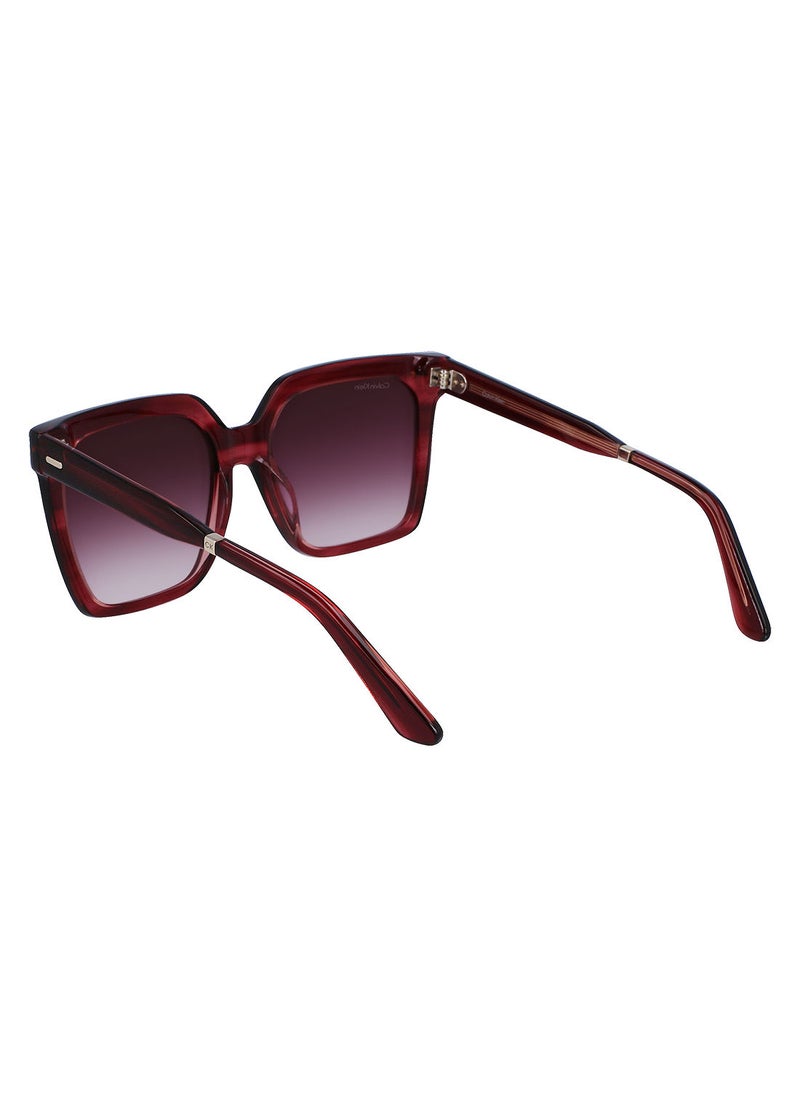 CALVIN KLEIN - Full Rim Acetate Square Calvin Klein Sun Ck22534S 5518 (605) Burgundy - Image 1