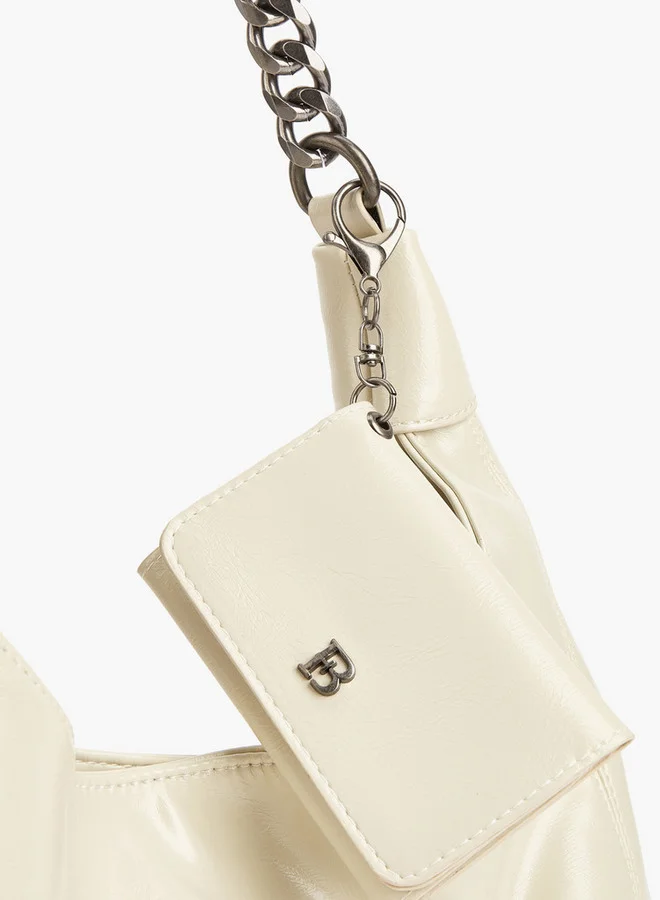 Flora Bella By Shoexpress Solid Shoulder Bag with Detachable Pouch