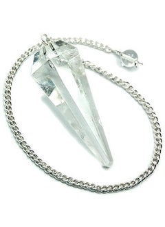 Excel Crystal Quartz Faceted Cone Pendulum Healing Dowsing Crystal Pendulum, Spiritual Energy Tool, Clear Quartz Pendulum for Meditation Lovers  - Image 1
