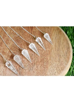 Excel Crystal Quartz Faceted Cone Pendulum Healing Dowsing Crystal Pendulum, Spiritual Energy Tool, Clear Quartz Pendulum for Meditation Lovers  - Image 4