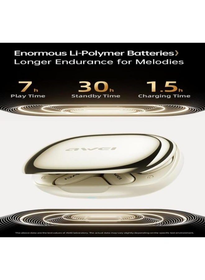 Awei Earphone - TZ10 - Sports IPX4 Waterproof Over-Ear Suitable for TVs, Cell Phones and Cell Phones - Beige - Image 3