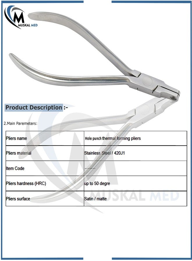 VISION TEK MED Orthodontic Dental Hole Punch Pliers Thermal Forming Retainer Clear Aligner Braces Plier - Image 3