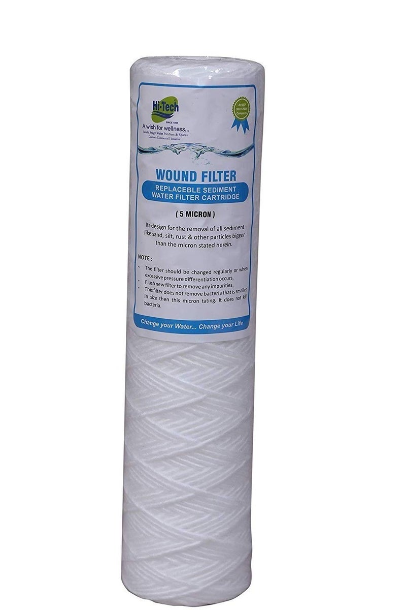 Hi-Tech RO 10 Inch *2.4 Dia Wound Filter for All Types of Water Purifiers