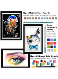 KALOUR KALOUR 82 Pack Drawing Sketching Kit, Pro Art Supplies with Sketchbook, Include Tutorial,Colored, Graphite, Charcoal, Watercolor,Metallic & Pastel Pencils, Drawing Set for Teens Beginner  - Image 3