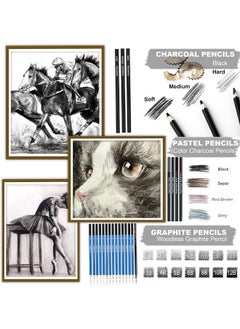 KALOUR KALOUR 82 Pack Drawing Sketching Kit, Pro Art Supplies with Sketchbook, Include Tutorial,Colored, Graphite, Charcoal, Watercolor,Metallic & Pastel Pencils, Drawing Set for Teens Beginner  - Image 4