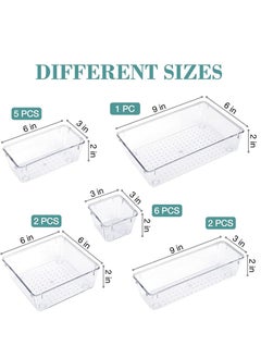 Generic 16 PCS Desk Drawer Organizers, Non-Slip and Crack Drawer Organizer Set with 5 Different Sizes, Drawer Organizer Trays for Makeup, Jewelries, Office Accessories  - Image 3