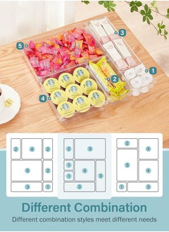Generic 16 PCS Desk Drawer Organizers, Non-Slip and Crack Drawer Organizer Set with 5 Different Sizes, Drawer Organizer Trays for Makeup, Jewelries, Office Accessories  - Image 5