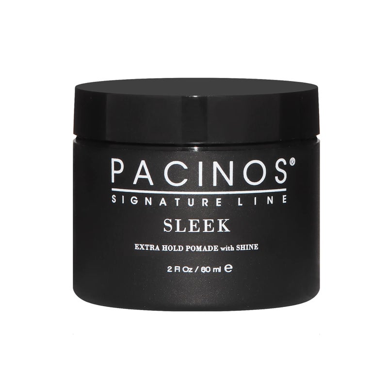 Pacinos Sleek - Signature Extra Hold Pomade with Shine, Long Lasting Definition, All Hair Types, 2 fl. oz.