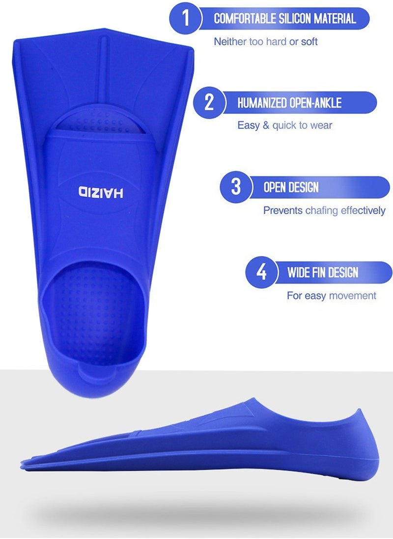 HAIZID Snorkeling Fins for Diving, Snorkeling, Scuba, Swimming, Swimming Training, Silicone Diving and Swimming Flippers Offers Stronger, Faster Kick with Greater Propulsion, for Adults Kids, Snorkeling Gear  - Image 2
