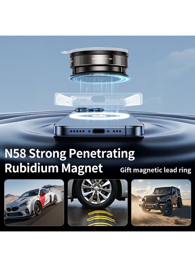 DEXO Vacuum Magnetic Suction Phone Holder,Doubled Sided Universal Cellphone Holder Stand for Car/Home/Smooth Surface/Glass Foldable and Retractable Vacuum Magnetic Suction Phone Mount Bracket(Silver) - Image 3