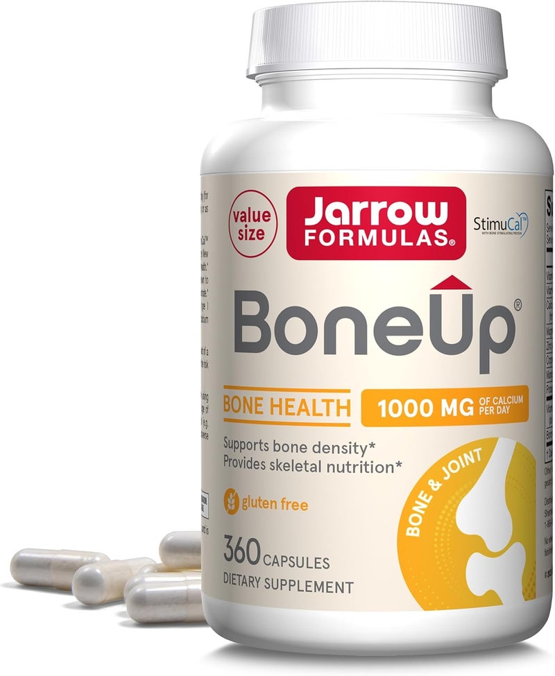 Jarrow Formulas BoneUp for Bone Density  Vitamin D3 and K2 Calcium Support 360 Capsules Promotes Skeletal Nutrition Up to 60 Days Supply - Image 1