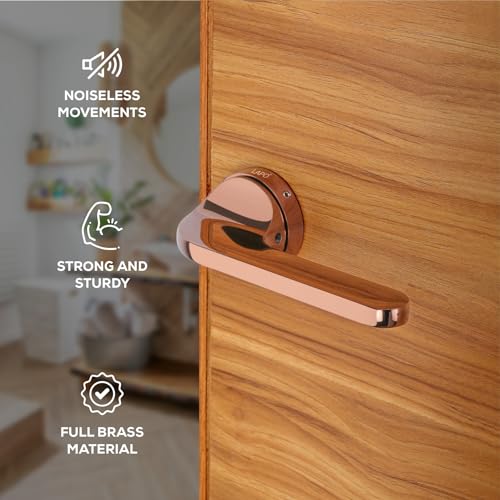 LAPO Bathroom Door Lock Set | 45x45 Lock Body | Brass Latch | Keyless Design | Dual Side Door Compatibility | Fits 30–50mm Door Thickness | PVD Rose Gold Finish | 3 Years Warranty | Ro-127 - Image 3