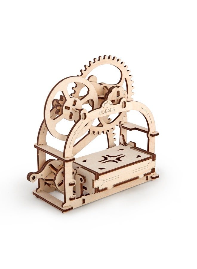 UGEARS أوجيرز، صنع في أوروبا، لغز خشبي ثلاثي الأبعاد، مجموعة نموذج ميكانيكي، طاولة، طراز عتيق، للجنسين، لعبة بناء حرفية ذاتية التجميع، مثالية للهدايا، لا حاجة للصمغ، 61 قطعة، UGR-70001 - Image 2