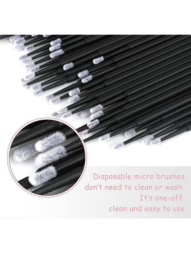 BBC 100 Micro Applicators Brushes Mini Cotton Swabs Remove Grafted Eyelash Glue Dedicated Brush Disposable Microswabs for Eyelash Extensions (BLACK) - Image 3