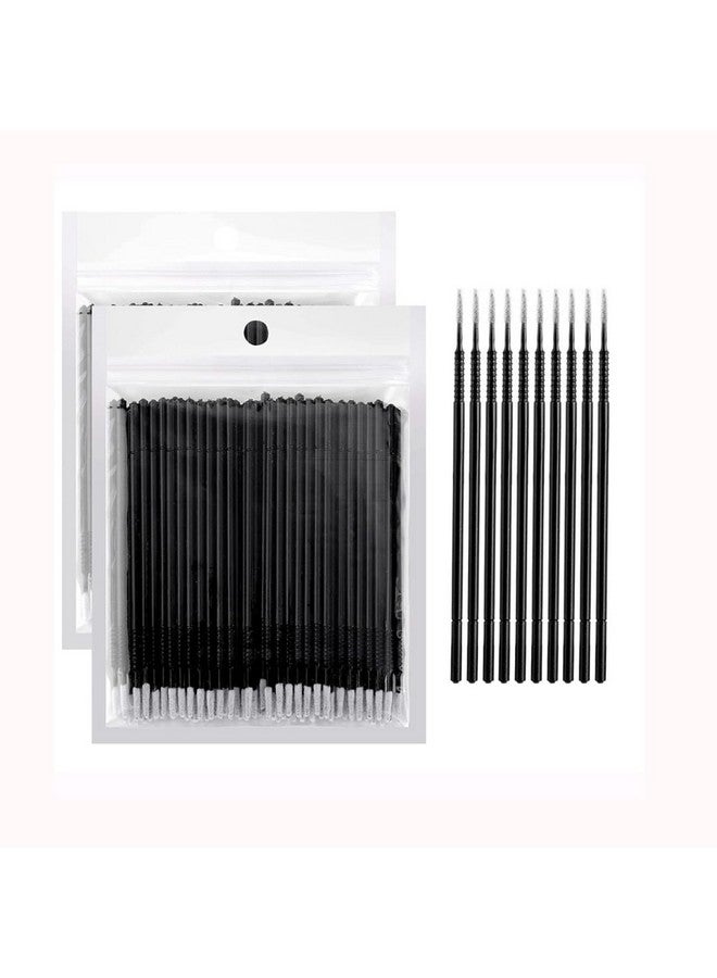 BBC 100 Micro Applicators Brushes Mini Cotton Swabs Remove Grafted Eyelash Glue Dedicated Brush Disposable Microswabs for Eyelash Extensions (BLACK) - Image 1