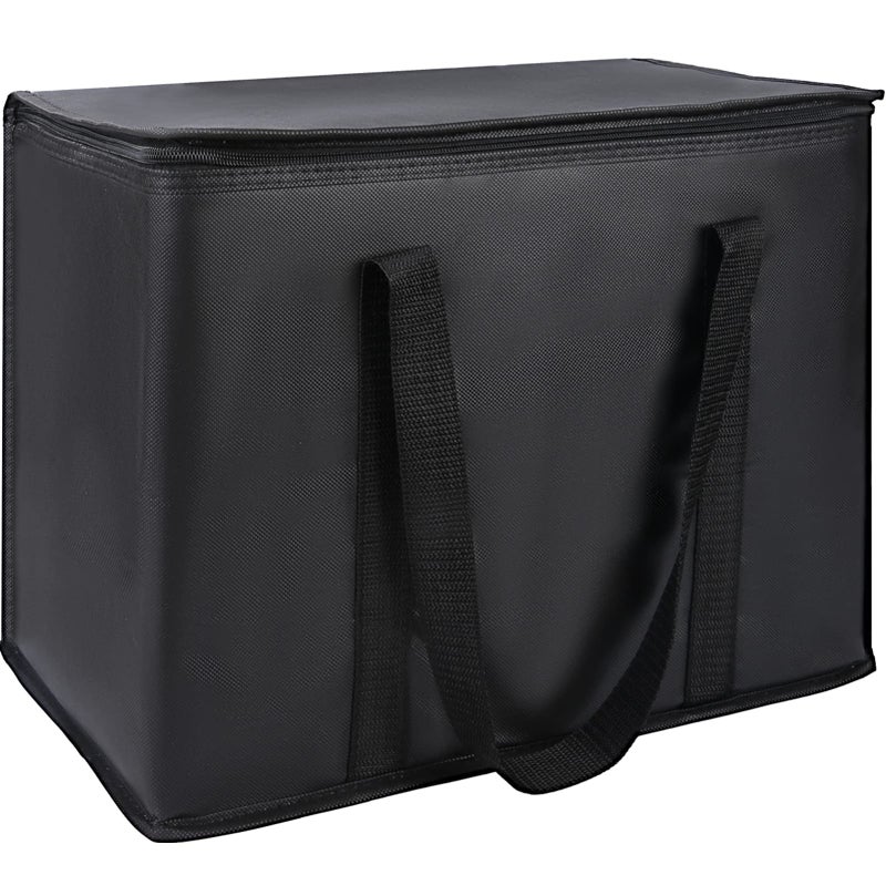 CIVJET 1-Pack Insulated Reusable Grocery Bags, X-Large Insulated Food Delivery Bag for Drivers/Catering/Rideshare, Commercial Food Warmer for Shopping, Tote Cooler Bags, Black - Image 1