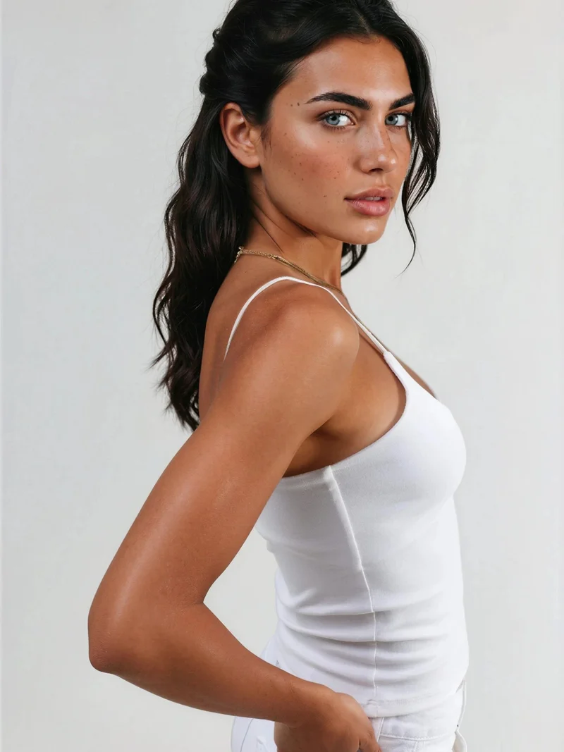 بوسيم BUSEM Slim Fit Ribbed V-Neck Blouse