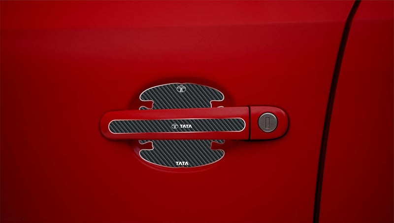 BIG FLAG 3D Gel Type Car Door Carbon Fiber Handle Cup and Handle Stripe Scratch Guard Sticker Universal for Specific Brand (Pack of 8) (3DDRSTCFSQVAR) (Tatta) - Image 3