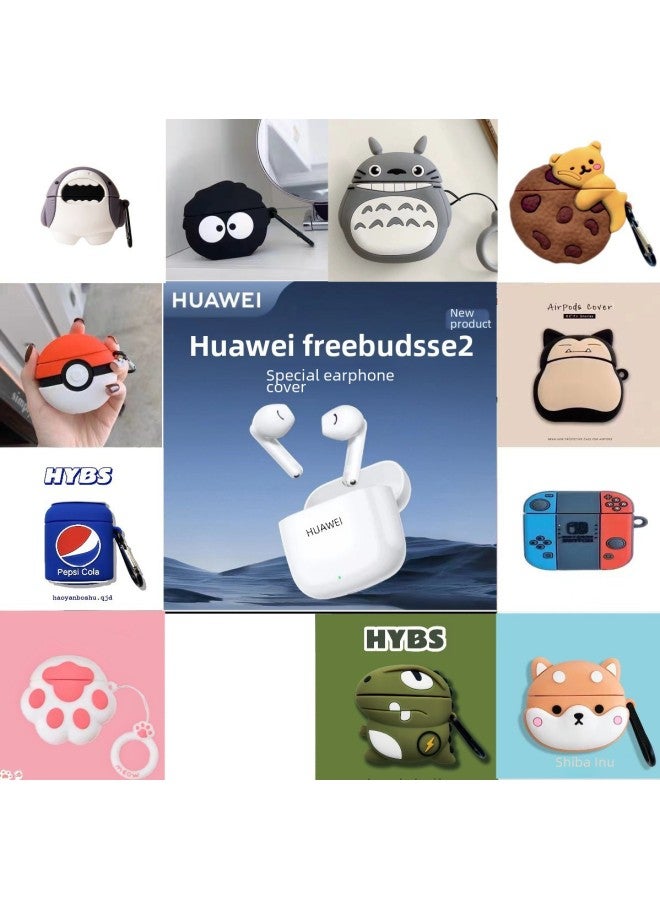 For Huawei FreeBuds SE2 Cartoon Wireless Bluetooth Headset Huawei SE3 Cute Silicone Protective Cover-Color:Pink Cat's Paw Ring-Model:Huawei Freebuds Se3 [Style]  - Image 2