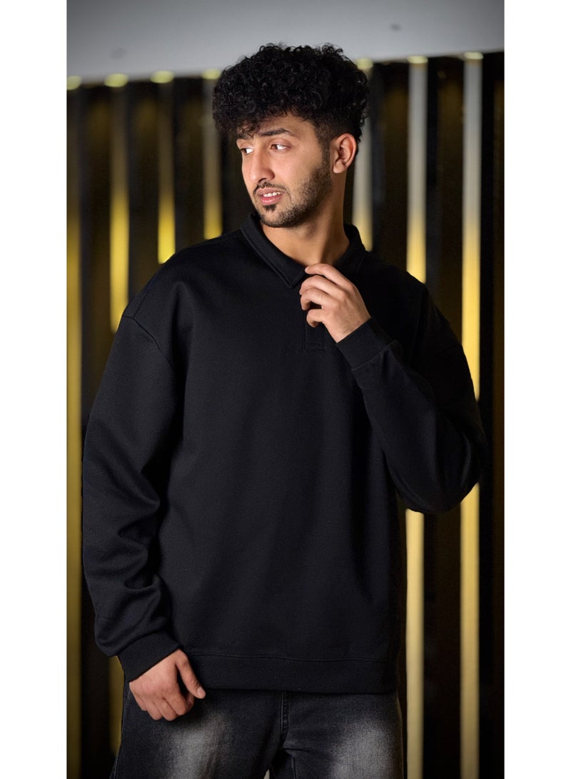 Oversized Polo Sweatshirt