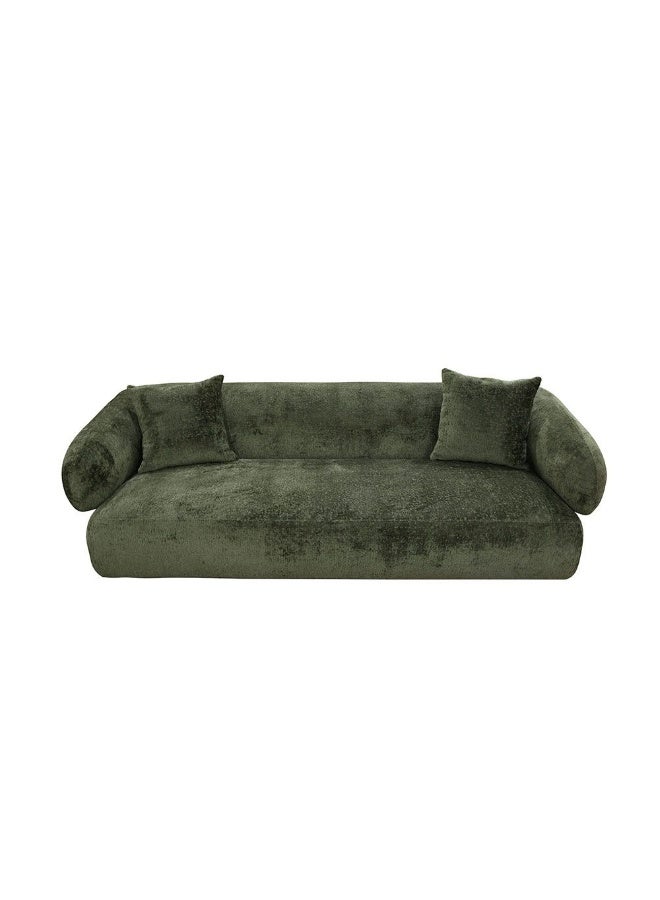 DANUBE HOME Trinity Fabric 3 Seater Sofa Modern Design Three Seat Sofas Comfortable Living Room Furniture L242Xw98Xh76Cm - Green  - Image 4