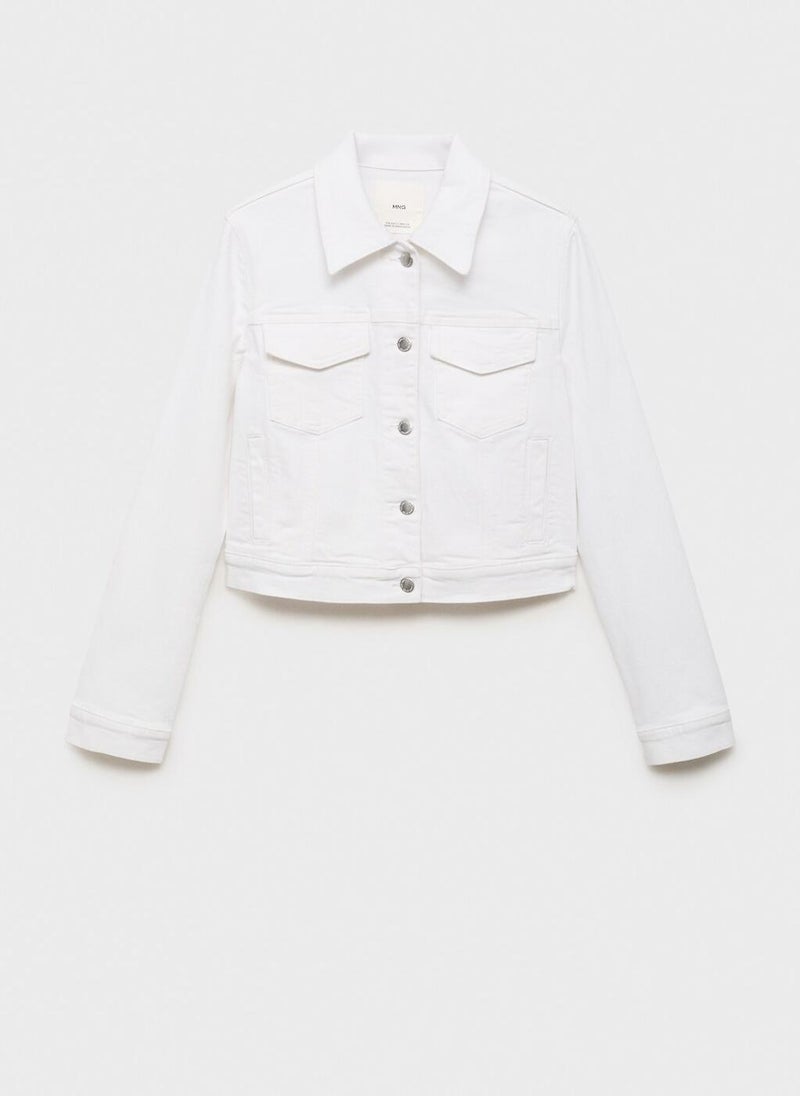 MANGO Crop Denim Jacket  - Image 4