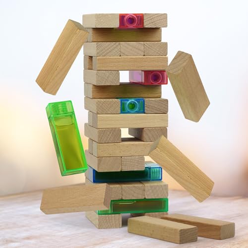 Funwares Wooden Blocks Stacking Game Tumbling Tower and Balance Game Family Party Fun Game for Kids and Adults Ages 6 Stack Attack Add a Beverage Twist to Stacking Games - Image 5