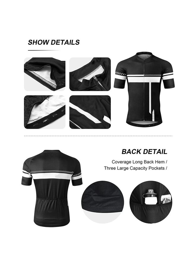 Cycling Jersey Men Set Quick-Dry Bicycle Bib Shorts Outfit Breathable Short Sleeve Bike Shirt with 3D Padded - Image 4