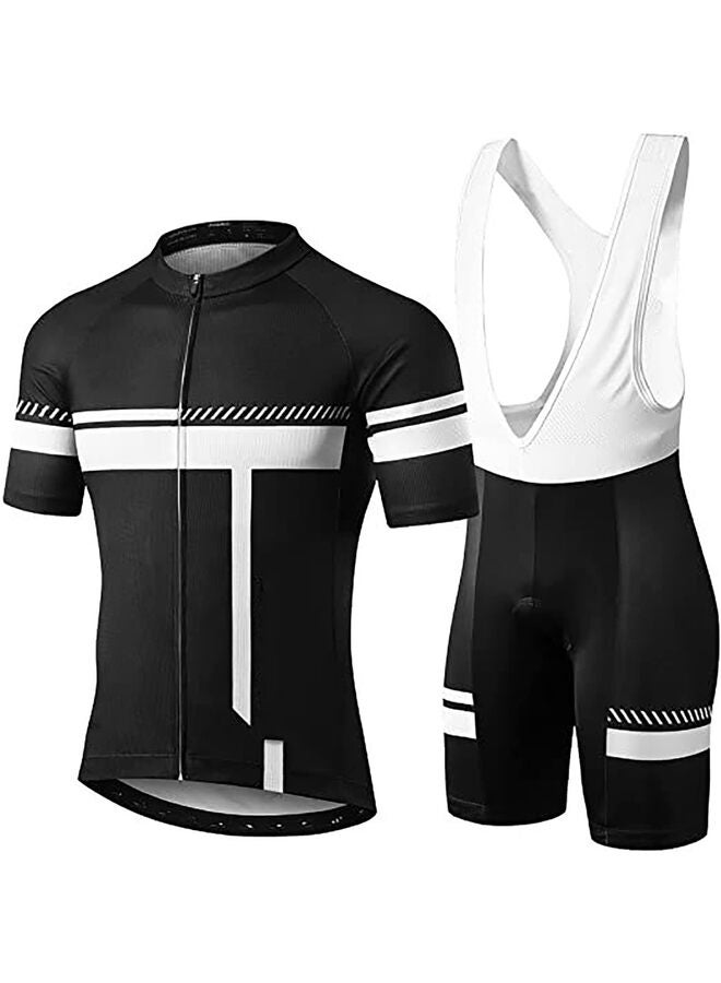 Cycling Jersey Men Set Quick-Dry Bicycle Bib Shorts Outfit Breathable Short Sleeve Bike Shirt with 3D Padded - Image 1