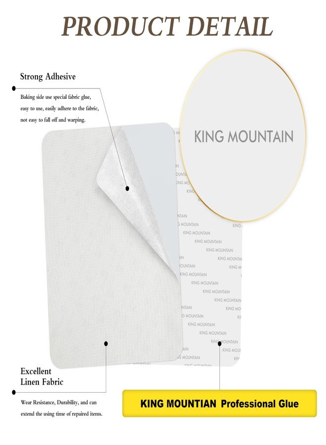 KING MOUNTAIN Fine Linen Repair Patches, Self-Adhesive Linen Fabric Patches, 8X11 inch Extra Size, Multi Color, Can be Used for Linen Sofa Repair (8" x 11",White) - Image 2