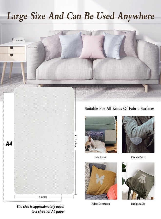 KING MOUNTAIN Fine Linen Repair Patches, Self-Adhesive Linen Fabric Patches, 8X11 inch Extra Size, Multi Color, Can be Used for Linen Sofa Repair (8" x 11",White) - Image 4