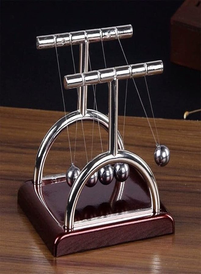 KANUPRIYA Newton Cradle Pendulum-Metal Perpetual Motion Toy & Swing Balance Collision Ball Figurine with Polished Plastic Base & Nylon Strings for Office Classic Desk Toy - Image 1