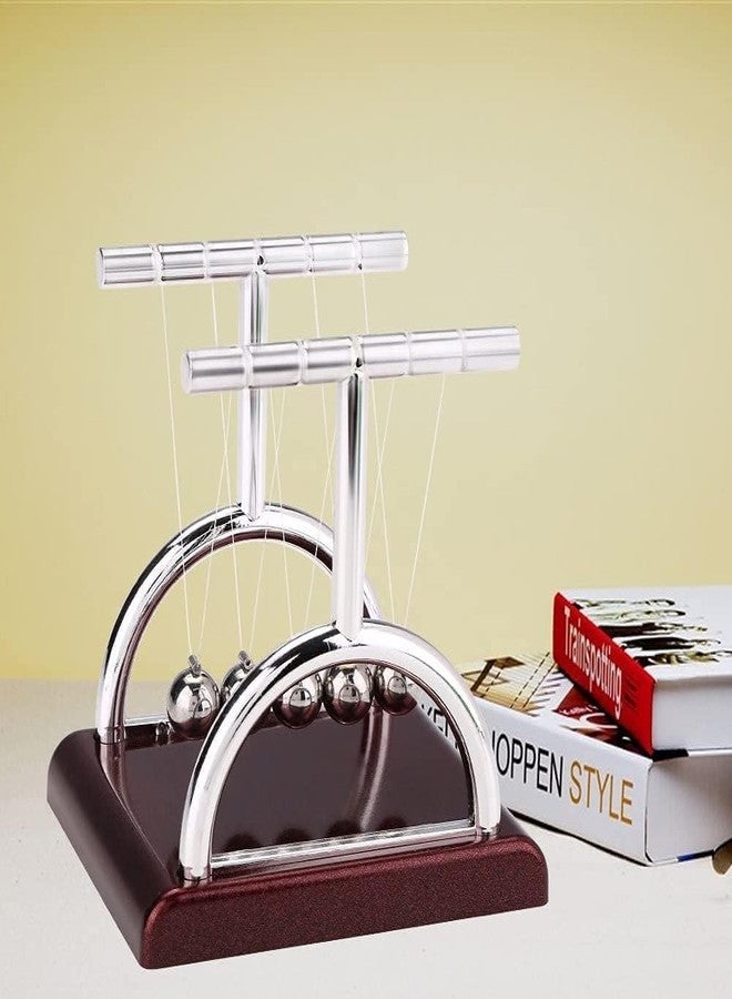 KANUPRIYA Newton Cradle Pendulum-Metal Perpetual Motion Toy & Swing Balance Collision Ball Figurine with Polished Plastic Base & Nylon Strings for Office Classic Desk Toy - Image 4