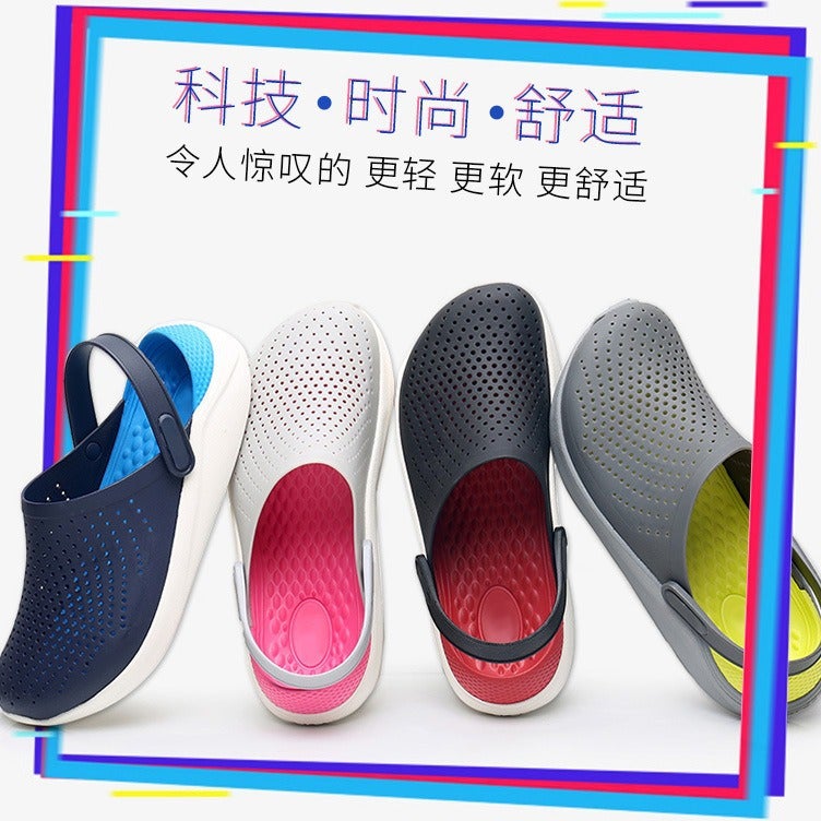 صنادل كروجر كروكس للرجال لايت رايد غير قابلة للانزلاق ناعمة القاعدة قابلة للتنفس صنادل باوتو للزوجين لصيف 2023 - Image 4