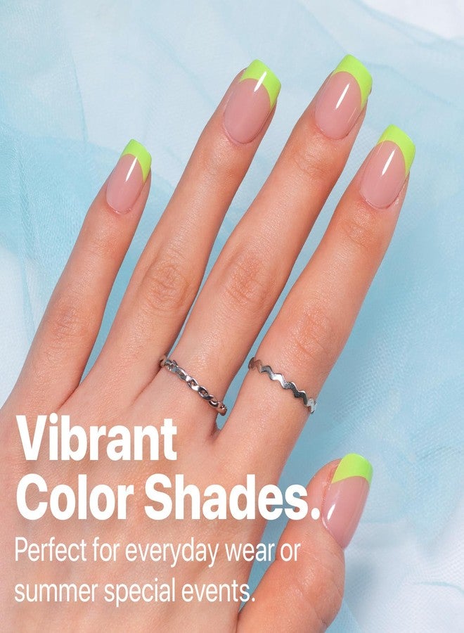 أس إكس سي أظافر SXC Cosmetics X-Pro Tips French Tip Press On Nails - Bright Pastel Glow in the Dark Series (GLOW113-XS Square) - Image 5