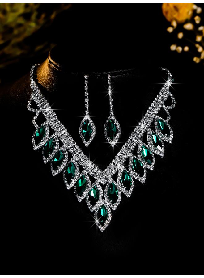 Europe And The United States Necklace Suit Earrings Jewelry Suit Banquet Dress Chain Fashion Joker Bridal Jewelry