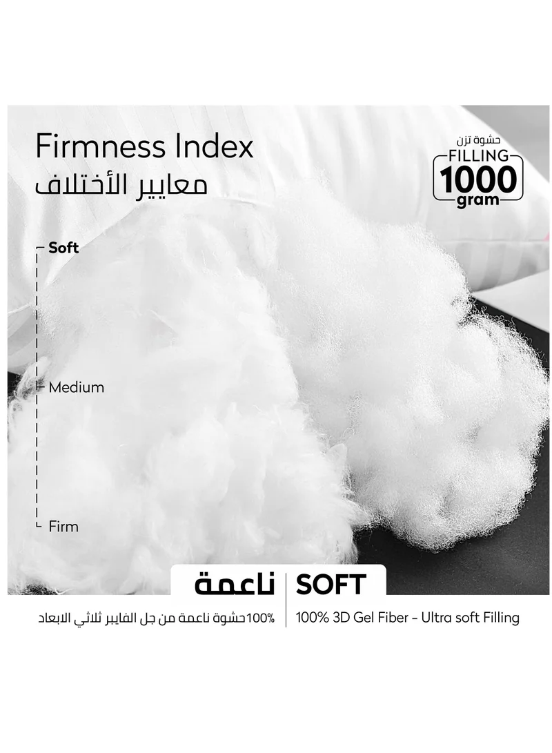دوناتيلا عبوة كومبو من 200 * 200+8 سم لباد مفرش الفندق (1000 جرام لكل منهما) + 2 وسادة (1000 جرام لكل منهما) ، مقاس كينج ، غطاء علوي من قماش الخيزران ، وسادة ناعمة ومريحة ، أبيض