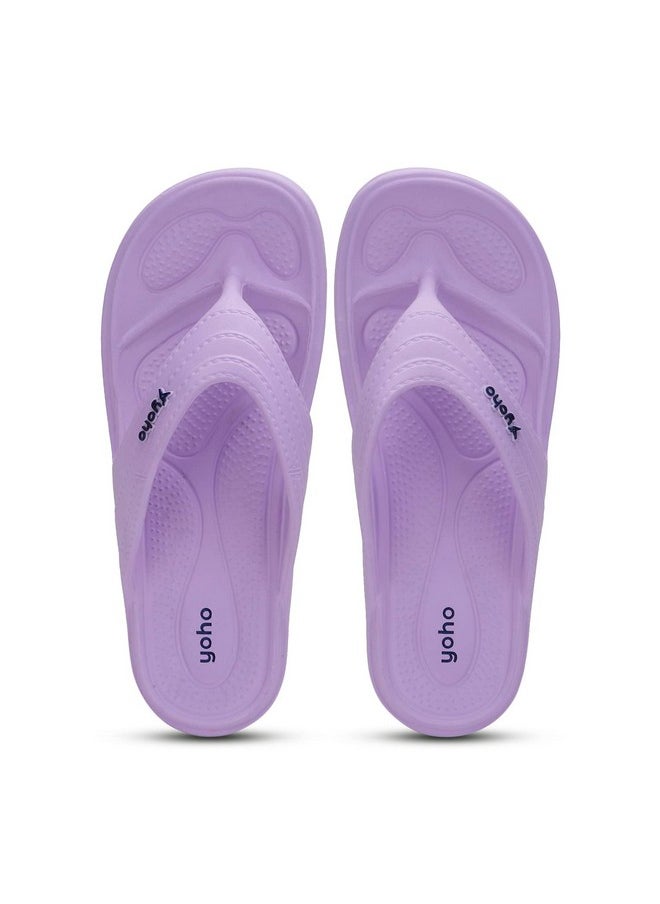 YOHO YOHO Drizzle Soft Slippers for Women|Mild Acupressure, Lightweight, Lavender UK5  - Image 1