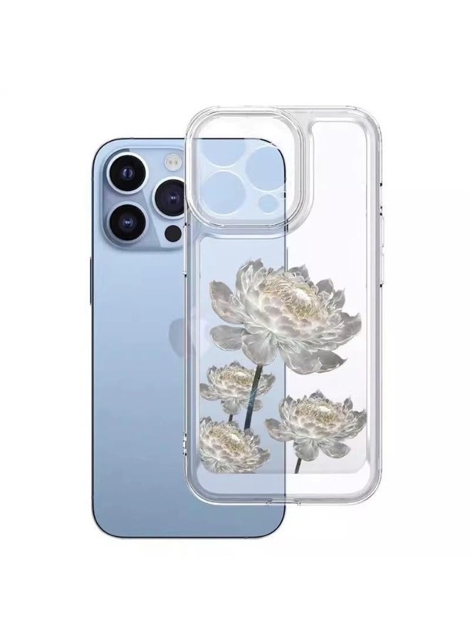 ShebSheb Designed for iPhone 14 Pro Max Case ,Clear Flower Soft & Flexible Shockproof Floral Women Phone Cover  - Image 3