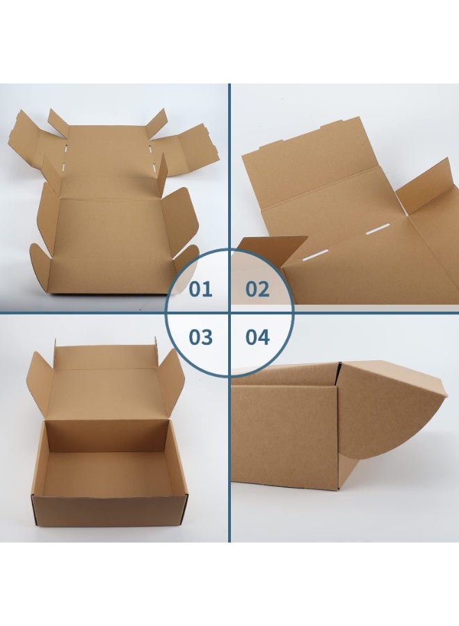 Chabeia 10 Pcs Gift Boxes, 16x14x8cm, Shipping Boxes for Small Business, Corrugated Cardboard Boxes for Shipping, Packaging, Storage, Craft Gifts Giving（Kraft Color） - Image 5